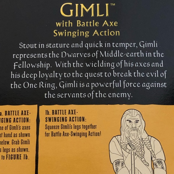 ToyBiz Lord Of The Rings The Fellowship Of The Ring Gimli Action Figure - Picture 11 of 12